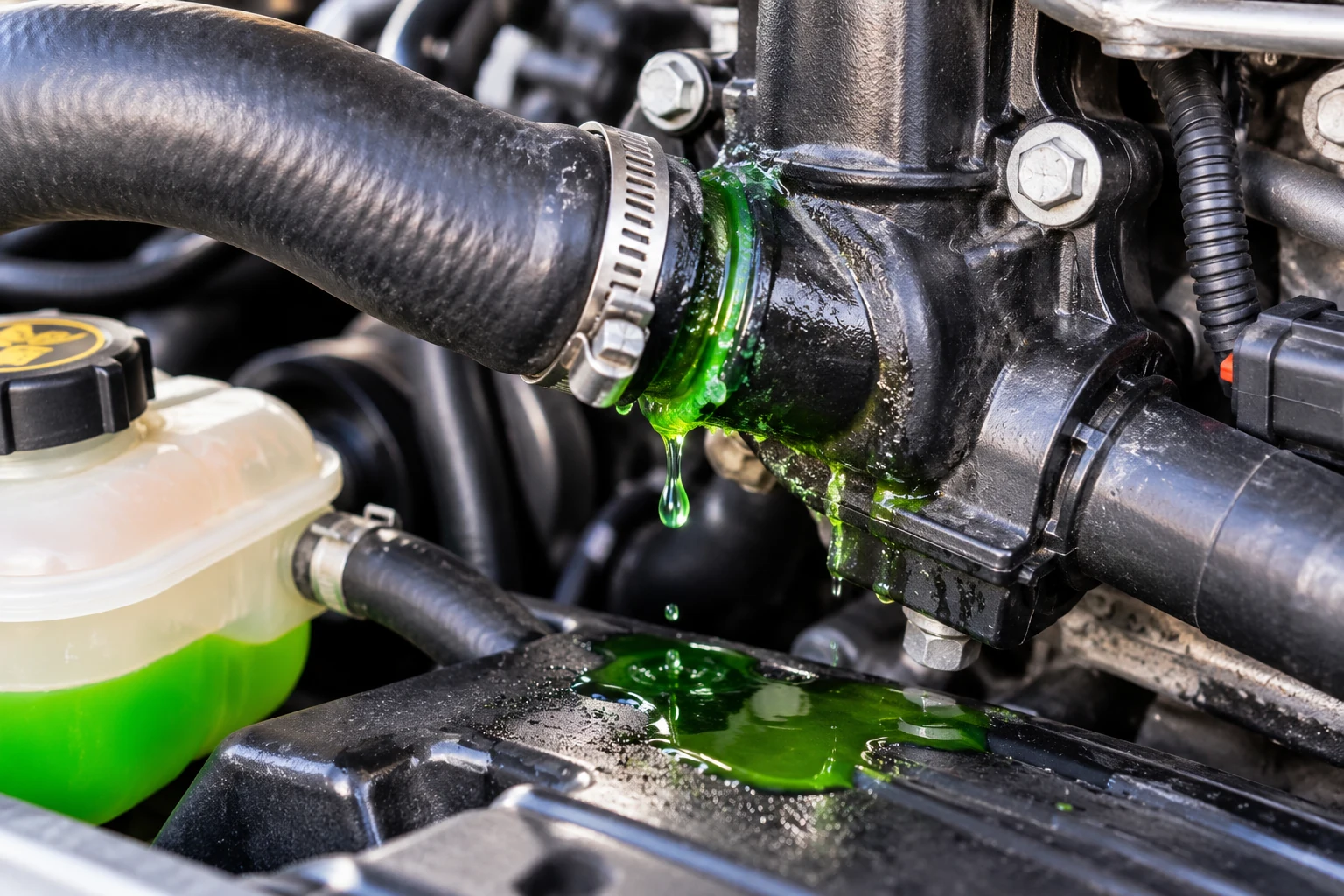 Automotive coolant leak
